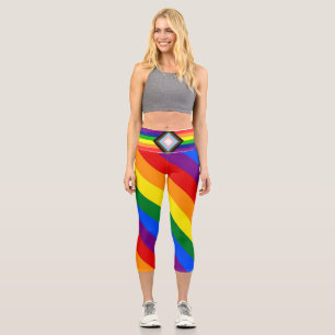 LGBTQ+ プログレスプライド トレンド ユニセックス カプリレギンス