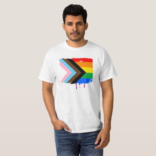 LGBTQ+プログレスプライド Tシャツ (正面フル)