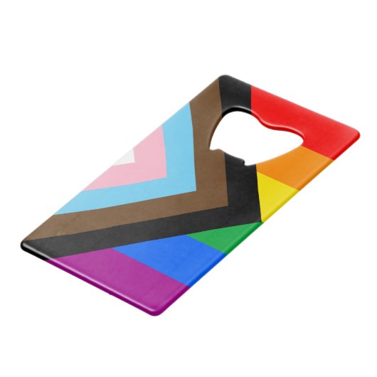 LGBTQ+ プログレス プライド クレジットカード栓抜き (正面アングル)