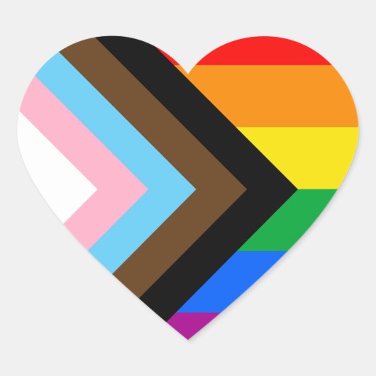 LGBTQ+ プログレス プライド ハートシール (正面)