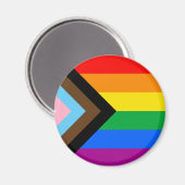 LGBTQ+ プログレス・プライド・フラッグ マグネット (正面/裏面)