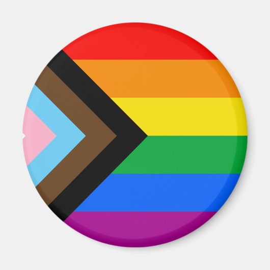 LGBTQ+ プログレス・プライド・フラッグ マグネット (正面)