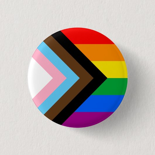 LGBTQ+ プログレス・プライド・フラッグ 缶バッジ (正面)