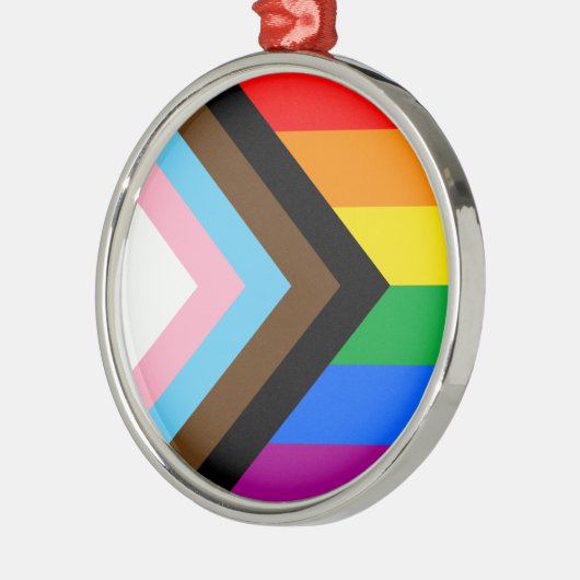 LGBTQ+ プログレス プライド メタルオーナメント (左)