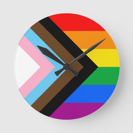 LGBTQ+ プログレス プライド ラウンド壁時計 (正面)
