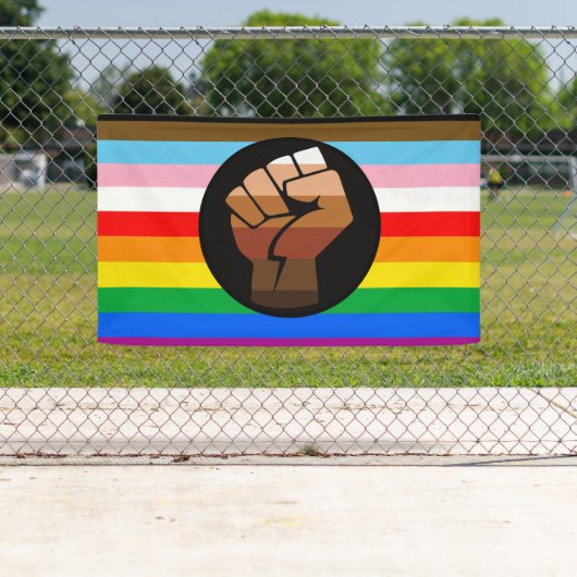 LGBTQ+ プログレスPOCプライドフラッグ 横断幕 (インサイチュ)
