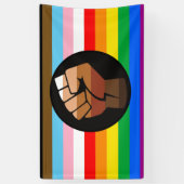 LGBTQ+ プログレスPOCプライドフラッグ 横断幕 (縦)