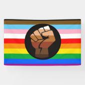 LGBTQ+ プログレスPOCプライドフラッグ 横断幕 (横)