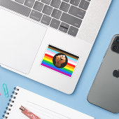 LGBTQ+ プログレスPOCプライド旗 シール (ノートパソコンとiPhone)