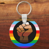 LGBTQ+プログレスPOCプライド国旗 キーホルダー (正面)