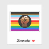 LGBTQ+プログレスPOCプライド国旗 シール (シート)