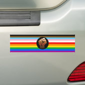 LGBTQ+プログレスPOCプライド国旗 バンパーステッカー (車上)