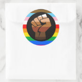 LGBTQ+プログレスPOCプライド国旗 ラウンドシール (バッグ)