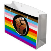 LGBTQ+プログレスPOCプライド国旗 ラージペーパーバッグ (裏面アングル)