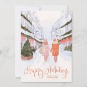 LGBTQ+ホリデーカード | 水彩雪ショッピング シーズンカード (正面)