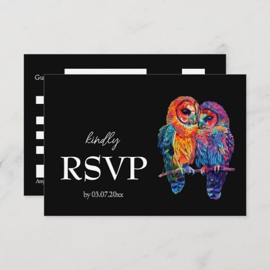 🌈LGBTQ+メニュー付きバジェット永遠の結束 出欠カード (正面/裏面)