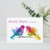 LGBTQ+メニュー選択付きレインボーブバード 出欠カード (スタンド正面)