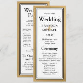 LGBTQ モダン結婚式プログラム ゴールド プログラム (正面/裏面)