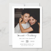 LGBTQ モダン フォト マグネット式 日付未定の結婚式招待状 マグネット招待状 (正面)