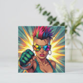 LGBTQ+モホークのレディ空白の カード (スタンド正面)