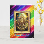 LGBTQ+ユダヤ人誕生日カード カード (黄色い花)