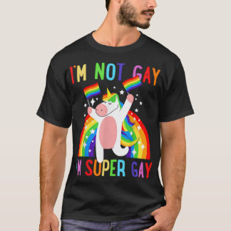LGBTQ ユニコーン スーパーゲイプライド LGBT アライ レインボーフラッグ Tシャツ