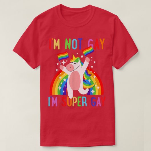 LGBTQ ユニコーン スーパー ゲイ プライド LGBT アライ レインボー フ Tシャツ (デザイン正面)