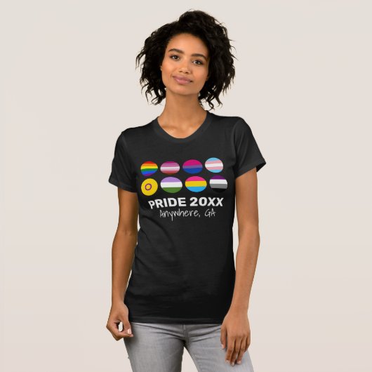 LGBTQ+ユニティプライド(ダークカラー用)カスタム Tシャツ (正面フル)