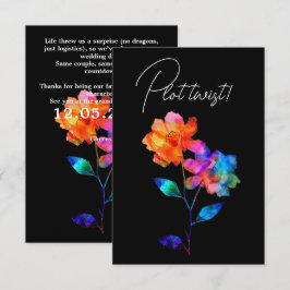 LGBTQ ユーモアあふれる 結婚式の日程変更 Petals & Pride エンクロージャーカード