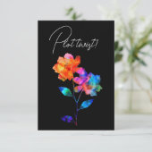 LGBTQ ユーモアあふれる 結婚式の日程変更 Petals & Pride エンクロージャーカード (スタンド正面)
