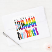 LGBTQ+ライツ我々はすべて人間である スクエアシール (封筒)