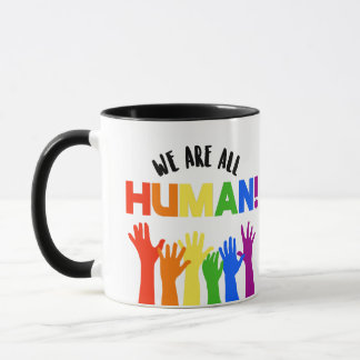 LGBTQ+ライツ我々はすべて人間である マグカップ