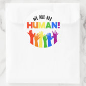 LGBTQ+ライツ我々はすべて人間である ラウンドシール (バッグ)