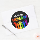 LGBTQ+ライツ我々はすべて人間である ラウンドシール (封筒)