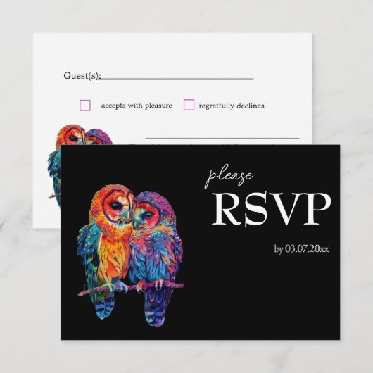 LGBTQ+ラブリーシンプルバジェット永遠のユニティホワイト 出欠カード (正面/裏面)