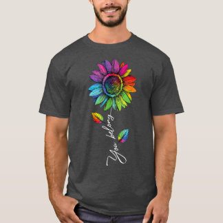 LGBTQ+レインボーゲイプライドひまわり Tシャツ