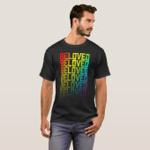 Lgbtq+レインボーゲイプライド文字フェードグラフィック Tシャツ (正面フル)