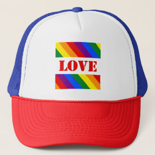 LGBTQ+レインボースクエアフラッグプライド月への愛 – キャップ