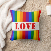 LGBTQ+レインボーストライプフラグプライド月 –  クッション (ブランケット)