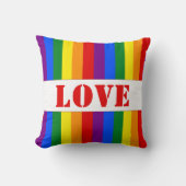 LGBTQ+レインボーストライプフラグプライド月 –  クッション (正面)