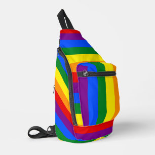 LGBTQ+レインボーストライプフラグプライド月 –  スリングバッグ