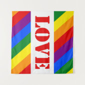 LGBTQ+レインボーストライプフラグプライド月 –  タペストリー (正面(横))