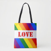 LGBTQ+レインボーストライプフラグプライド月 –  トートバッグ (正面)