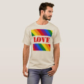 LGBTQ+レインボーストライプフラグプライド月 –  Tシャツ (正面フル)
