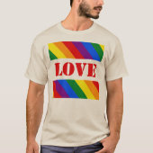 LGBTQ+レインボーストライプフラグプライド月 –  Tシャツ (正面)