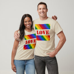 LGBTQ+レインボーストライプフラグプライド月 –  Tシャツ