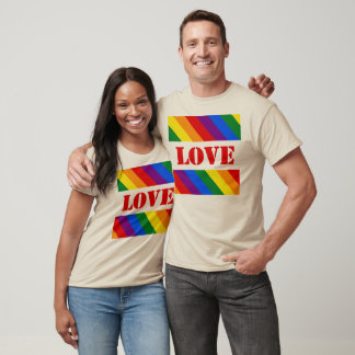 LGBTQ+レインボーストライプフラグプライド月 –  Tシャツ