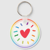 LGBTQ+レインボーハート キーホルダー (正面)