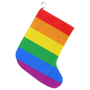 LGBTQ+レインボープライド国旗 ラージクリスマスストッキング