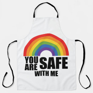 LGBTQ レインボープライド 私と一緒にいれば安心 エプロン